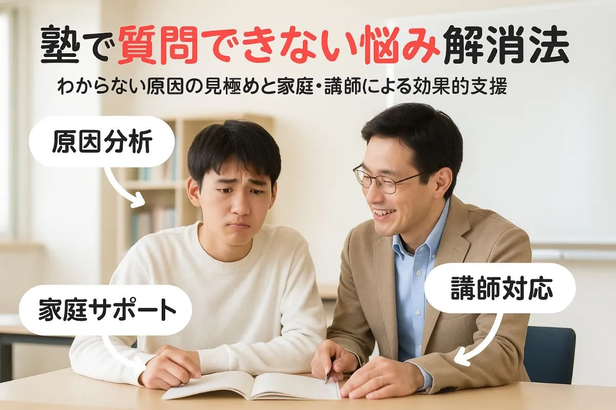 塾でわからない原因と質問できない悩みを解決する具体的対処法と家庭・講師のサポートポイント！