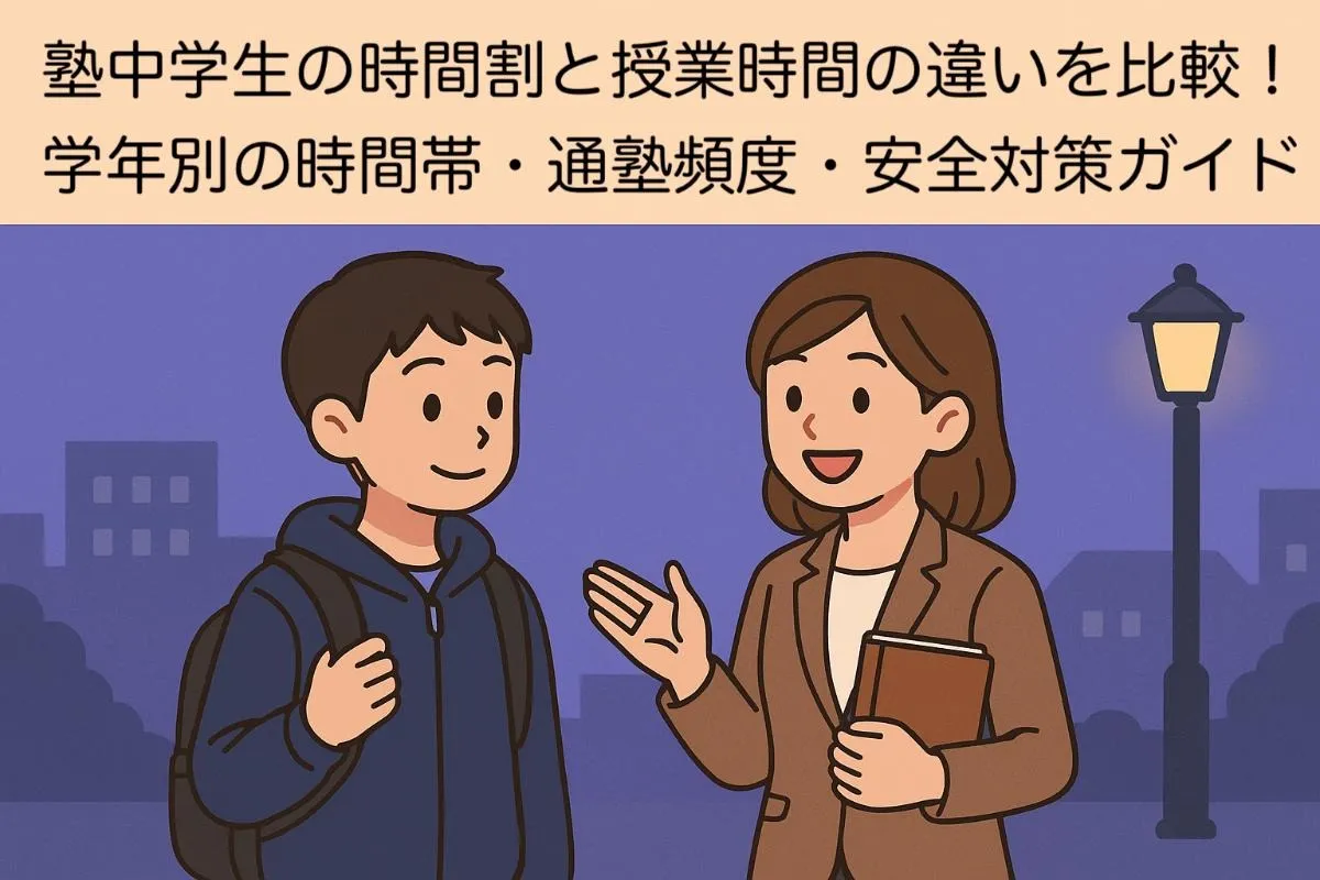 塾中学生の時間割と授業時間の違いを比較！学年別の時間帯・通塾頻度・安全対策ガイド