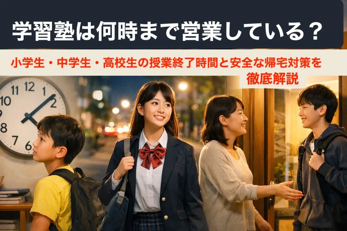 学習塾は何時まで営業している?小学生・中学生・高校生の授業終了時間と安全な帰宅対策を徹底解説
